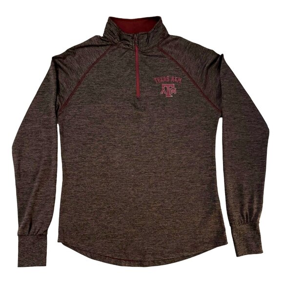 Texas A&M Aggies Colosseum 1/4 Zip Pullover - Maroon & Heathered Gray - Picture 1 of 7